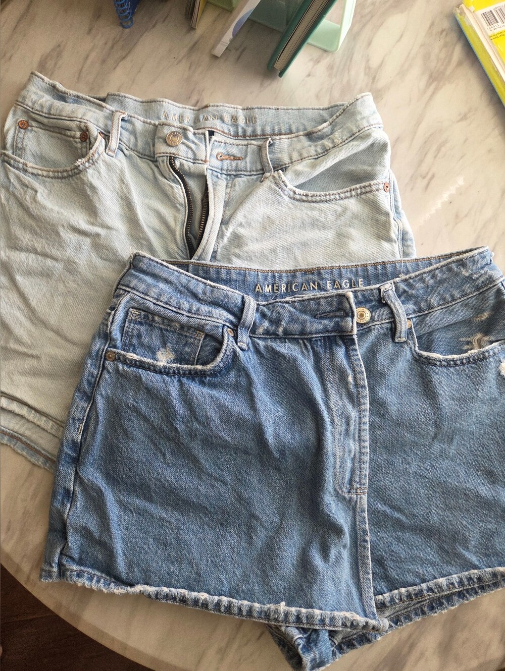 Set Of 2 🌞$15American Eagle  Light Short and Blue Denim Skort